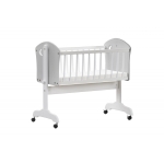 Дървена кошара/люлка с матрак, функция за заключване, луна 90X40 MOON