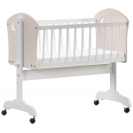 Дървена кошара/люлка с матрак, функция за заключване, луна 90X40 MOON