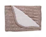 Плетено памучно одеяло с шерпа бежов меланж /в кутия/