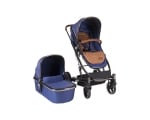 Комбинирана количка 2 в 1 Divaina TrueNavi Blue с кош за новородено