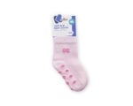 Бебешки памучни чорапи с релефно стъпало LIGHT PINK 1-2 години