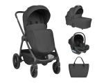 Комбинирана количка 3в1 с кош за новородено Modena Black 2027