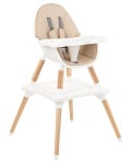 Дървен стол за хранене Multi 3in1 Beige