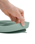 Чиния с отделения и вакуумно дъно Platinum Silicone Sage