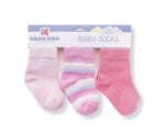 Бебешки памучни чорапи STRIPES PINK 0-6 месеца