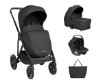 Комбинирана количка 3в1 с кош за новородено Chiara Black