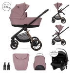 Д.КОЛИЧКА BIANCA PINK 3 В 1 до 22кг с кош за новор