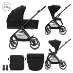 Д.КОЛИЧКА VENICE 2в1 до 22 кг BLACK с кош за новор