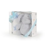 Бебешко одеяло 90/75 cm с играчка Elephant blue