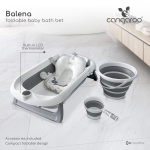 Сгъваем бебешки комплект за баня Balena сив