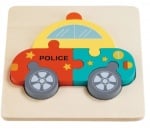 Дървен пъзел полицейска кола 033