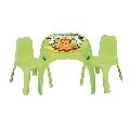 Маса с два стола King зелен 03422