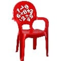 Стол с цифри червен 03412