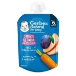 GERBER® Ябълка, слива и морков, от 6-ия месец,  пауч, 90g