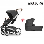 Пакет Шаси Mutsy Nio Standard + Кош за новородено и Седалка със сенник Mutsy Nio North Grey