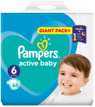 Pampers Бебешки пелени Active Baby S6 (13-18 кг.) 68 бр. 
