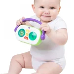 Активна играчка Радио от Playgro, с 18 мелодии и звуци, мигащи светлини, клик-клак дръжка, въртяща се дрънкалка, за деца над 9 месеца 0730