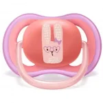 2 бр. ортодонтични залъгалки Philips AVENT Ultra Air 18м+ с декорация Тигър и Заек в кутия за стерилизиране 0516.008