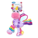 Плюшена активна играчка Playgro Activity Friend Еднорог, с безопасно огледало и удобен ринг за закачване на количка или столче за кола, 0м+ 0412