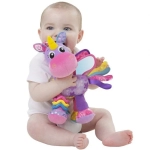 Плюшена активна играчка Playgro Activity Friend Еднорог, с безопасно огледало и удобен ринг за закачване на количка или столче за кола, 0м+ 0412