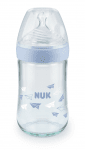 NUK NATURE SENSE шише стъклено 240мл. силиконов биберон 0-6м M Арт.№ 10.745.093