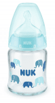 NUK First Choice стъклено шише Temperature Control 120мл. със силиконов биберон за хранене 0-6мес. Арт.№ 10747114