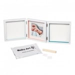 BABY ART Бяла рамка за отпечатък за ръчичка и краче + снимка My Baby Style Essentials (бяло паспарту) 00061.001