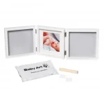 BABY ART Бяла рамка за отпечатък за ръчичка и краче + снимка My Baby Style Grey (сиво паспарту) BA.00061.002