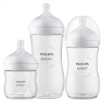 Комплект за новородено Philips AVENT SCD837/12 с 3 шишета за хранене Natural Response с биберони без протичане и четка за почистване  0604.001