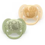 Комплект от 2 броя ортодонтични силиконови залъгалки Philips AVENT Ultra Soft SCF091/46, в кутия за стерилизиране, plant-based  0666.001
