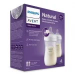 Комплект от 2 бр. шишета за хранене Natural Response 260 мл с биберон без протичане Natural Response Поток 3, 1м+, Philips AVENT  0606.001