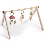 Активна гимнастика Tiny Love Boho Chic Luxe Developmental Gymini с кръгло килимче с диаметър 92 см и дървена арка с висящи играчки, 0м+ 0131.001