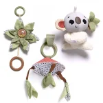 Активна гимнастика Tiny Love Boho Chic Luxe Developmental Gymini с кръгло килимче с диаметър 92 см и дървена арка с висящи играчки, 0м+