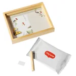 Декоративна фото рамка от естествено дърво, за снимка и бебешки отпечатък на ръчичка или краче Tiny Love Simple Frame Wooden, стилно паспарту с цветни илюстрации 1006.001