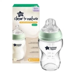  Tommee Tippee Стъклено шише за хранене Easi-Vent 250 мл с биберон с бавен поток, 0м+TT.0016