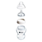 Комплект от 2 броя бебешки шишета за хранене Tommee Tippee Natural Start САМОСТЕРИЛИЗИРАЩО, 260 мл, с биберон с бавен поток 0м+ (1 капка)TT.0022