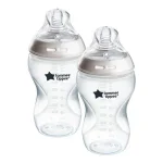 Комплект от 2 броя бебешки шишета за хранене Tommee Tippee Natural Start САМОСТЕРИЛИЗИРАЩО, 340 мл, с биберон със среден поток 3м+ 0037