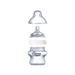 Бебешко шише за хранене Tommee Tippee Closer to Nature, 150 мл, с биберон с бавен поток 0м+ (1 капка)  TT.0014