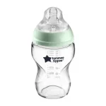  Tommee Tippee Стъклено шише за хранене Easi-Vent 250 мл с биберон с бавен поток, 0м+TT.0016