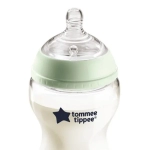  Tommee Tippee Стъклено шише за хранене Easi-Vent 250 мл с биберон с бавен поток, 0м+TT.0016