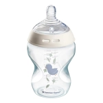 Бебешко шише за хранене Tommee Tippee Natural Start САМОСТЕРИЛИЗИРАЩО, с декорация ПАТЕ, 260 мл, с биберон с бавен поток 0м+ (1 капка).0021.003