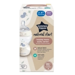 Бебешко шише за хранене Tommee Tippee Natural Start САМОСТЕРИЛИЗИРАЩО, с декорация ПАТЕ, 260 мл, с биберон с бавен поток 0м+ (1 капка).0021.003