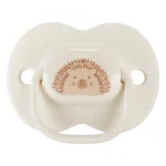 Комплект от 2 бр. ортодонтични залъгалки Tommee Tippee ANY TIME със симетричен силиконов биберон, 0-6м, бежово и крем с декор Таралеж, в кутия за стерилизиране TT.0267