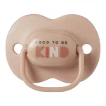 Комплект от 2 бр. ортодонтични залъгалки Tommee Tippee ANY TIME със симетричен силиконов биберон, 6-18м, розови с декор KIND, в кутия за стерилизиране TT.0273 