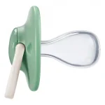 Комплект от 2 бр. ортодонтични залъгалки Tommee Tippee ANY TIME със симетричен силиконов биберон, 18-36м, зелено и синьо с декор Пате, в кутия за стерилизиране TT.0284