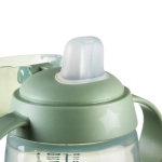 Неразливаща се чаша Tommee Tippee Soft Spout с мек накрайник с антибактериална технология BACSHIELD, с дръжки, в зелен цвят с декорация Бухал, 150 мл, 4м+ 0288