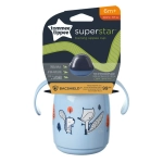Тренировъчна неразливаща се чаша с мек накрайник и с дръжки SuperStar Trainer Sippee Cup, с антибактериално покритие Bacshield, 300 мл, 6м+, синя 0289