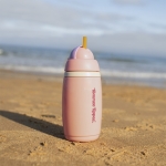 Неразливаща се термочаша с гъвкава силиконова сламка Insulated Straw Cup, с клапа против протичане и с плъзгащо се капаче 0293