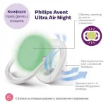 Комплект от 2 бр. светещи в тъмното ортодонтични залъгалки Philips Avent Ultra Air Night SCF376/23 и кутия за стерилизиране, 18м+0517.005 