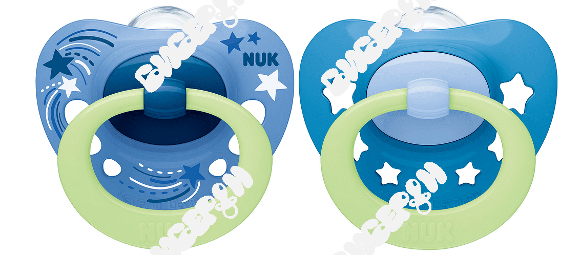 NUK Биберон залъгалка силикон 18-36 мес. 2 бр. Signature Night ...